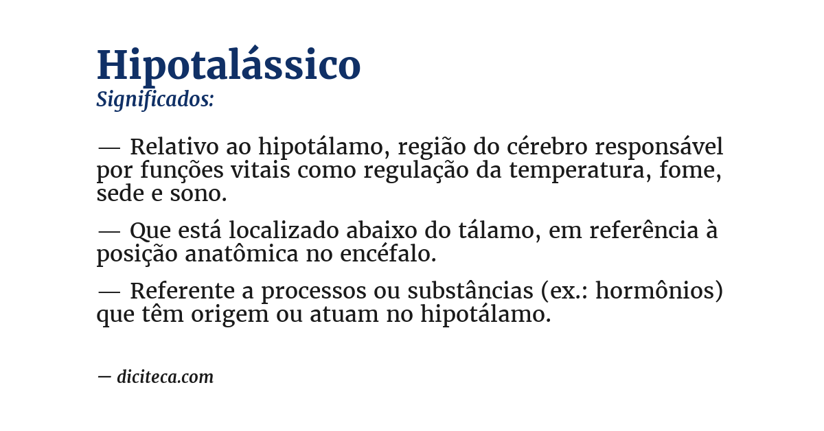 Significado de hipotalássico