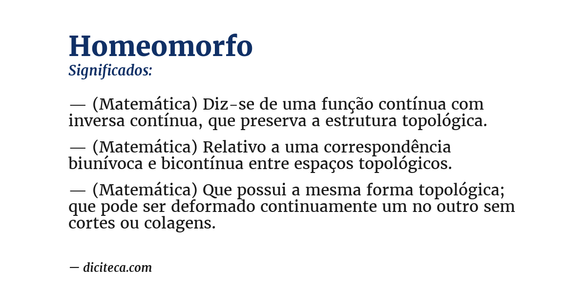 Significado de homeomorfo