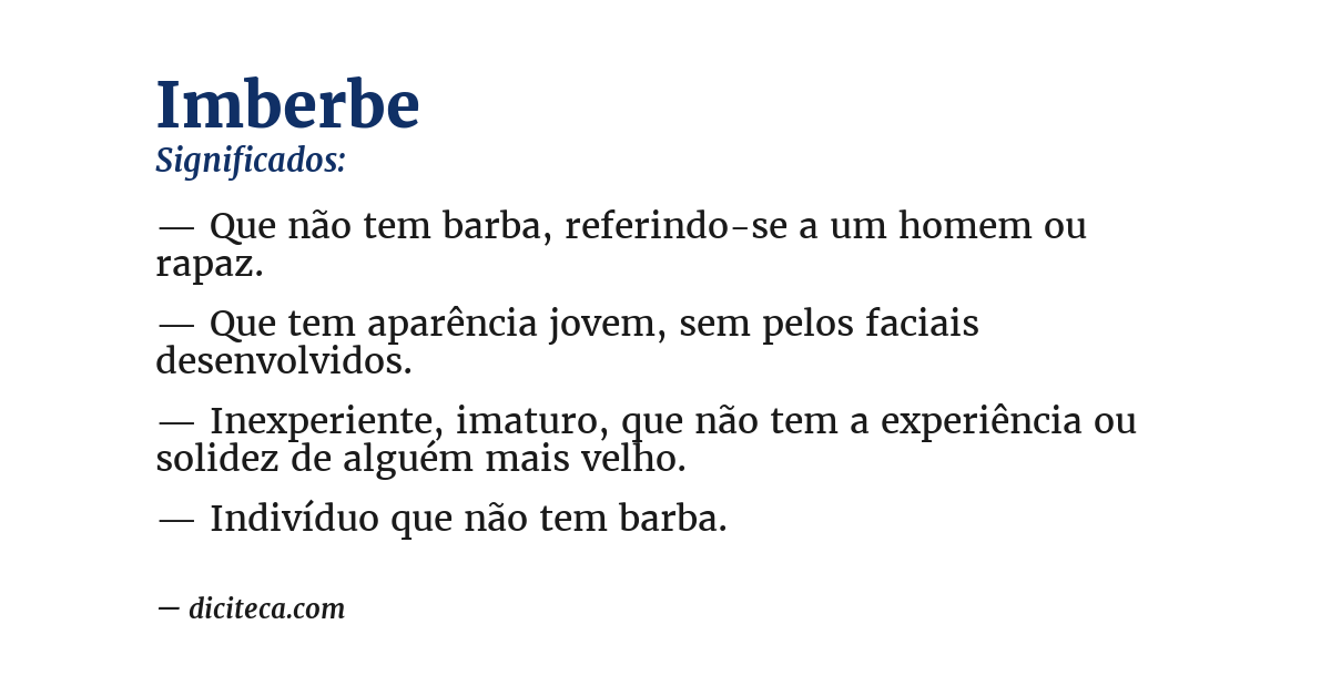 Significado de imberbe