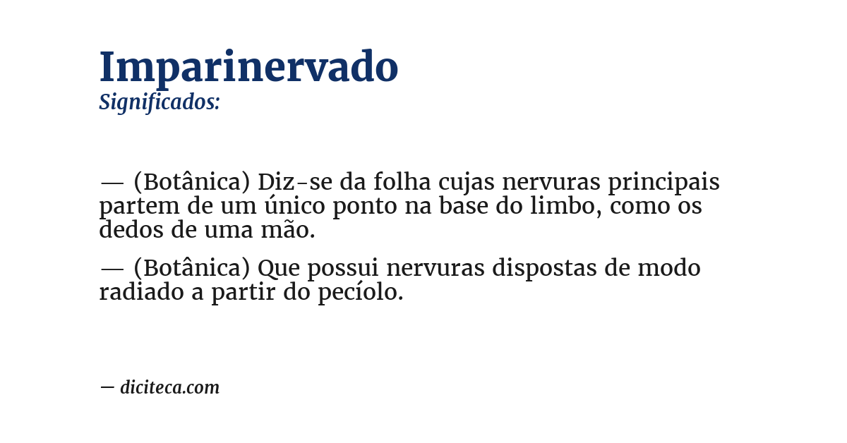 Significado de imparinervado