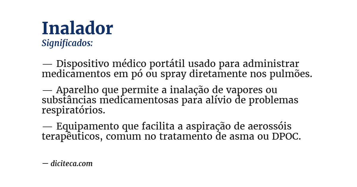 Significado de inalador