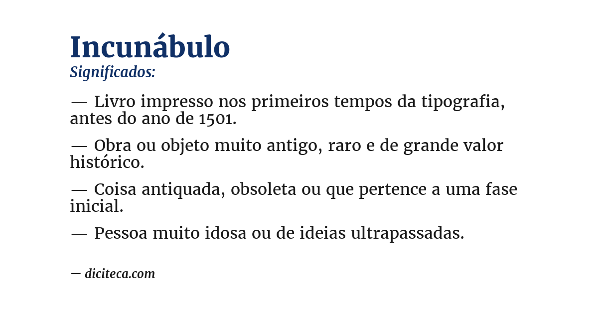 Significado de incunábulo