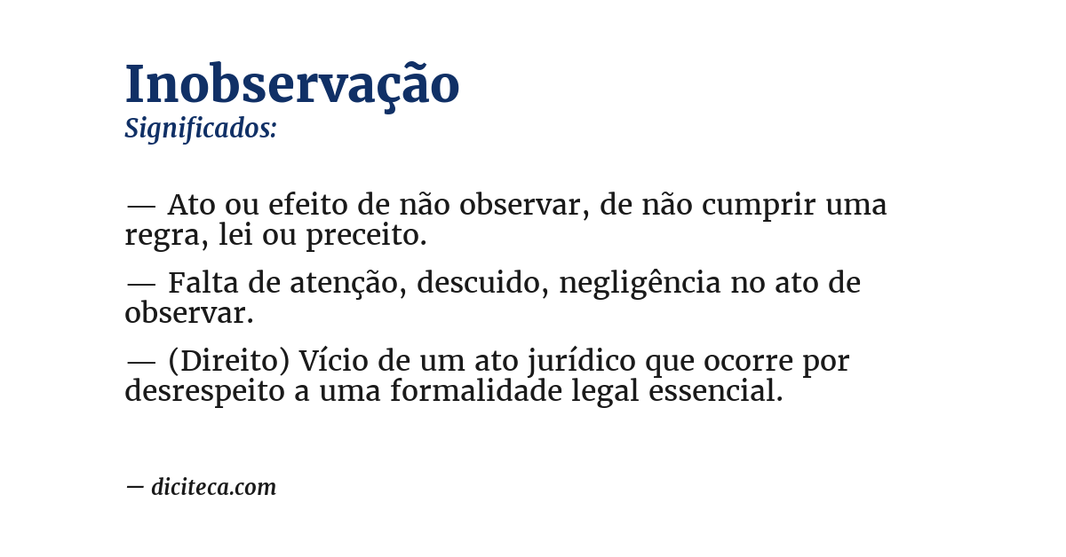 Significado de inobservação