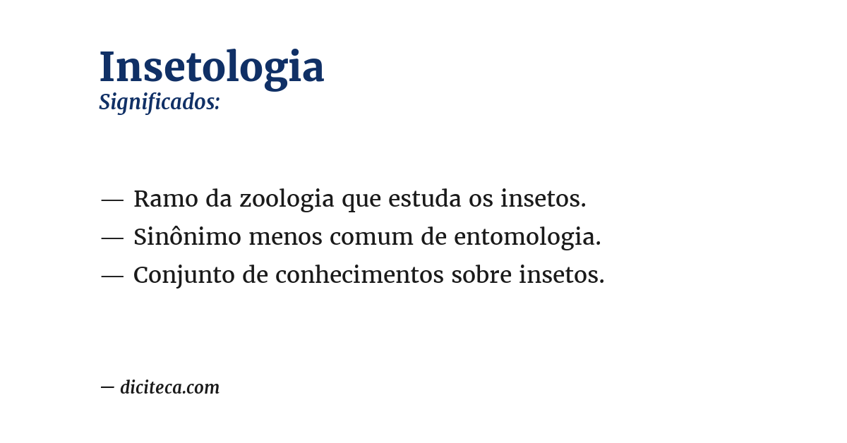Significado de insetologia