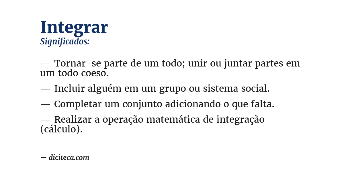 Significado de integrar