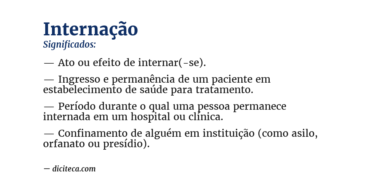 Significado de internação