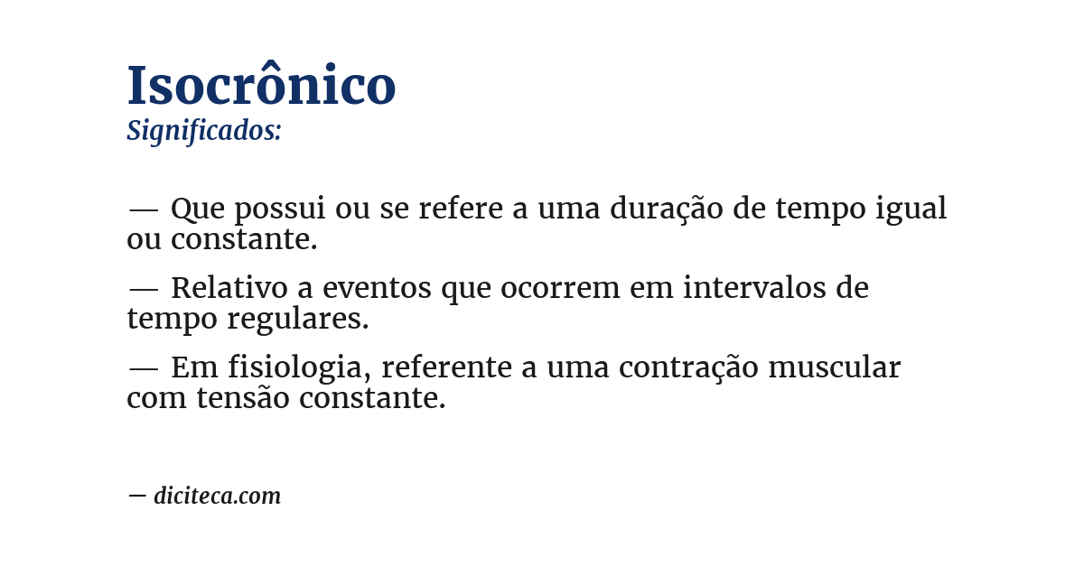 Significado de isocrônico