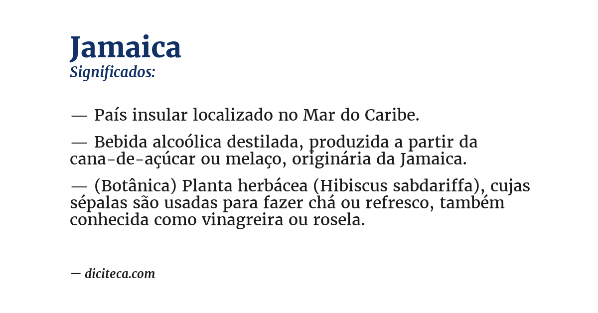 Significado de jamaica