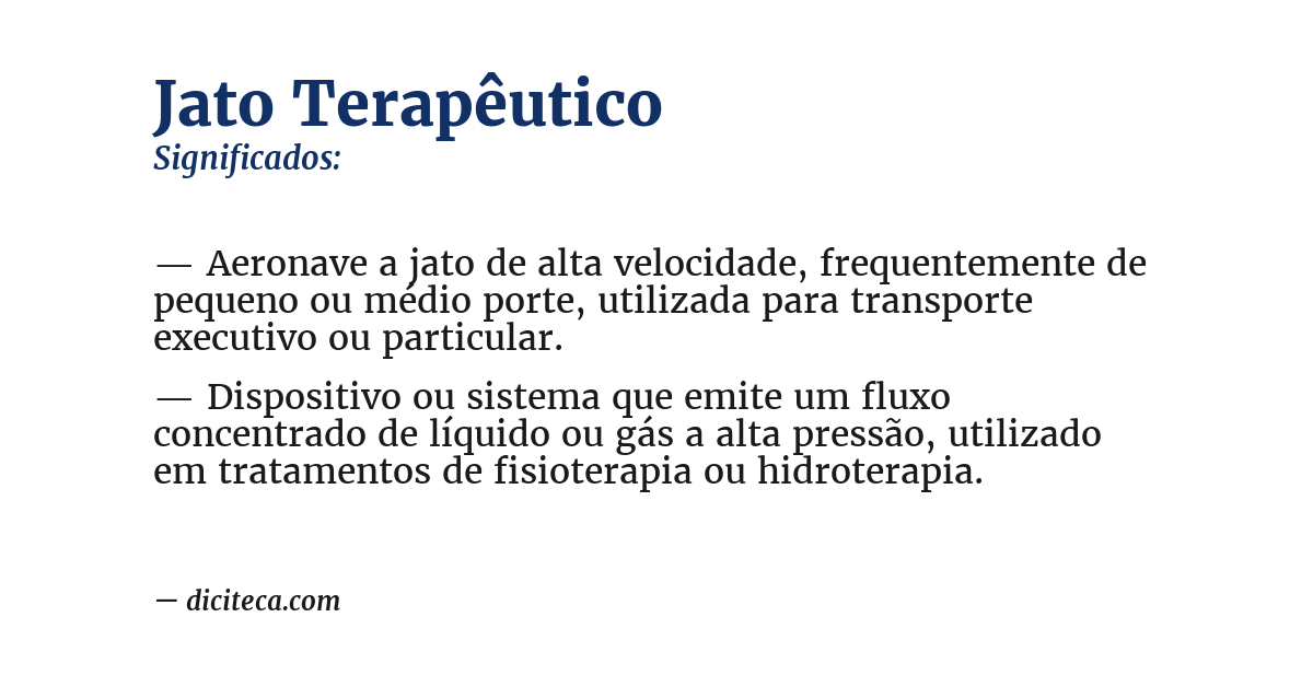 Significado de jato terapêutico