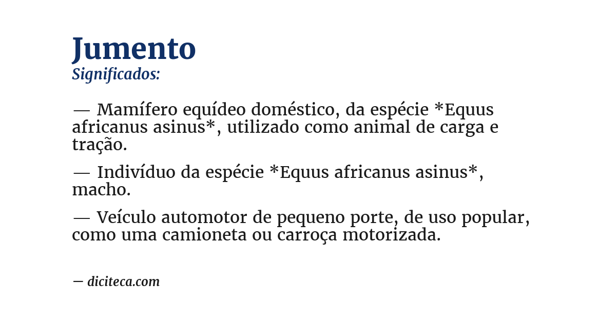 Significado de jumento