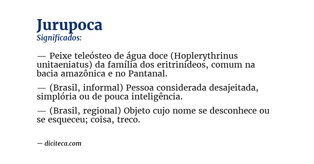 Significado de jurupoca