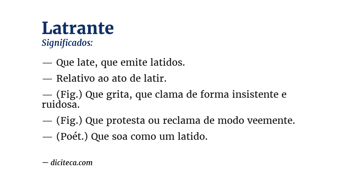 Significado de latrante