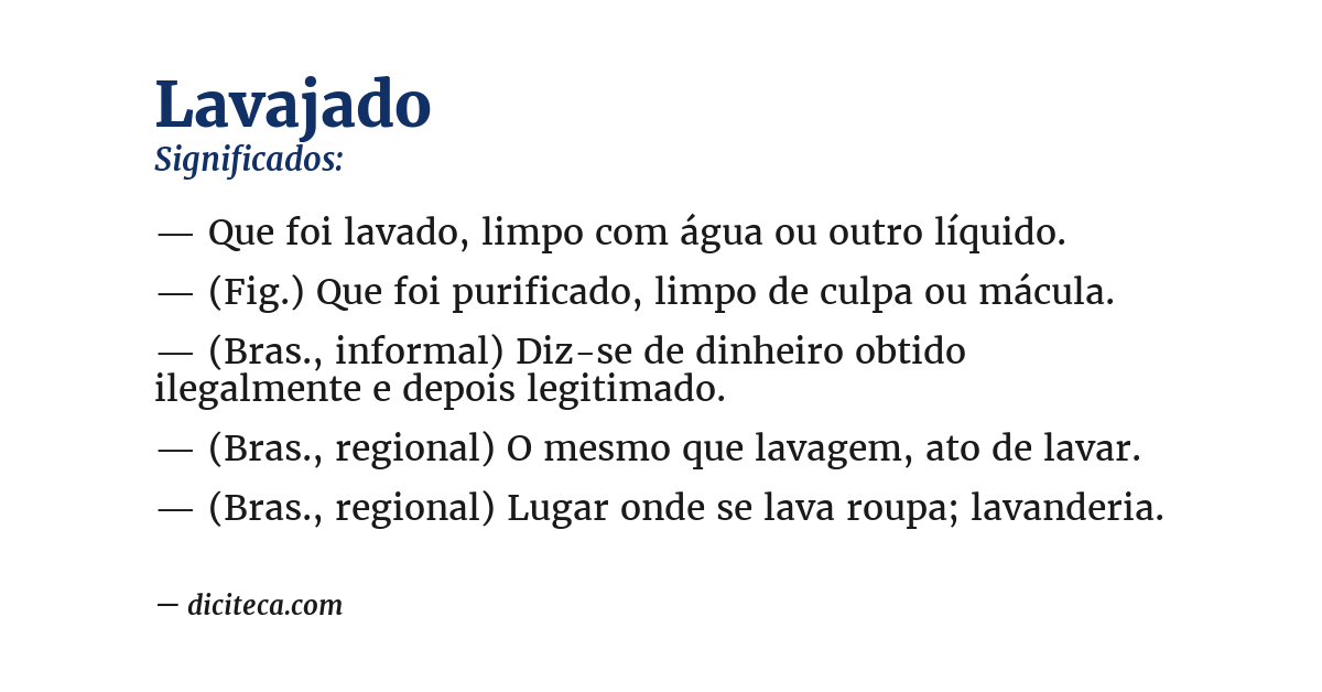 Significado de lavajado