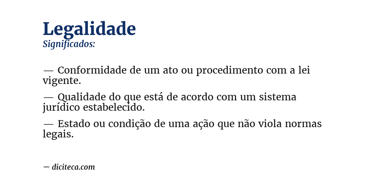 Significado de legalidade