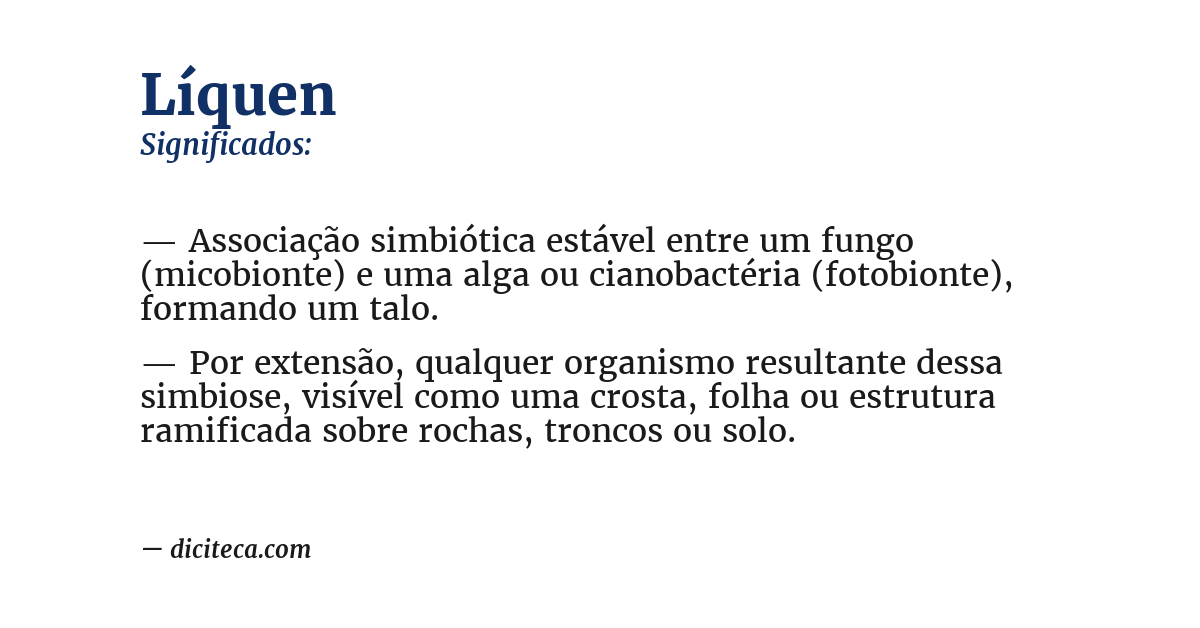 Significado de líquen