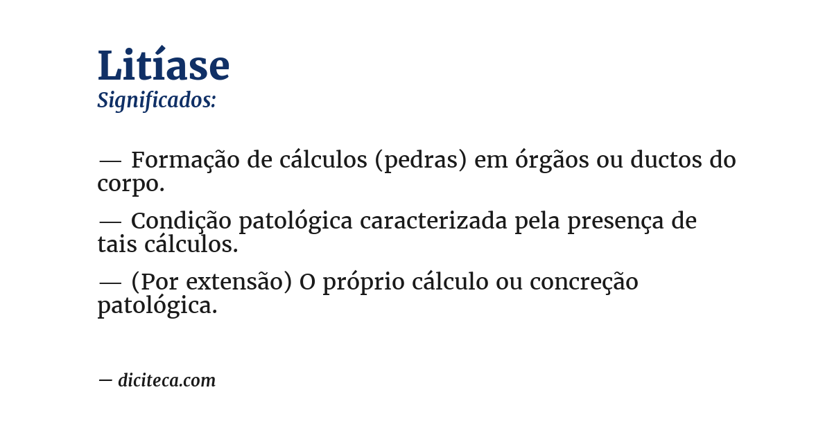 Significado de litíase