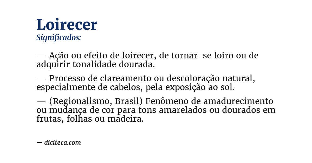 Significado de loirecer