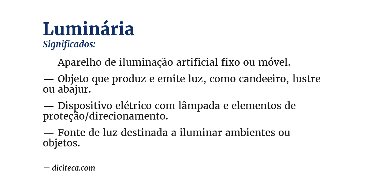 Significado de luminária