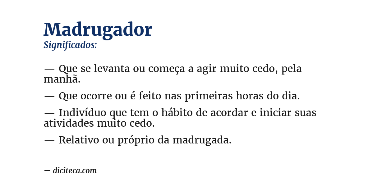 Significado de madrugador