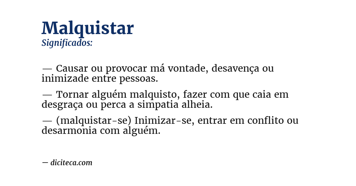 Significado de malquistar