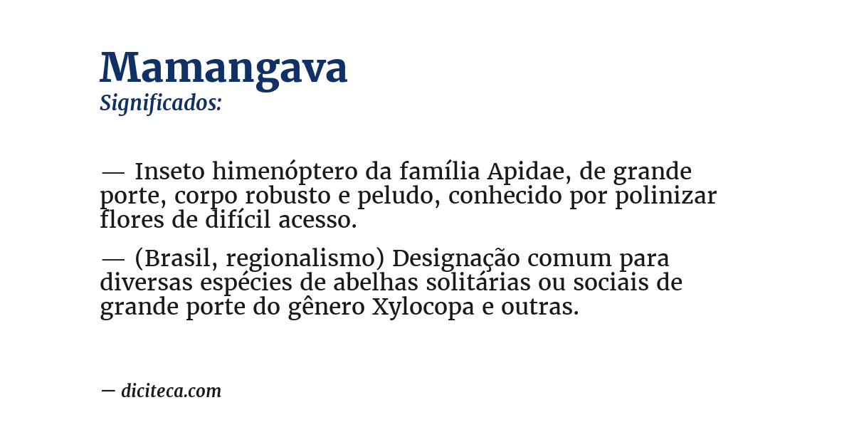 Significado de mamangava