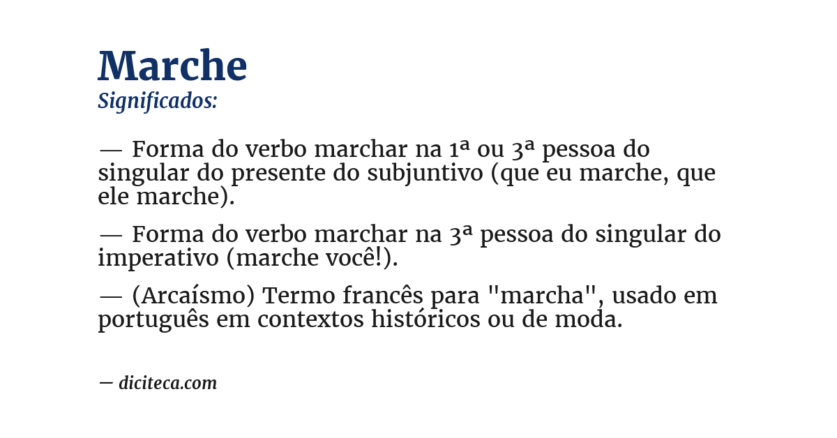 Significado de marche