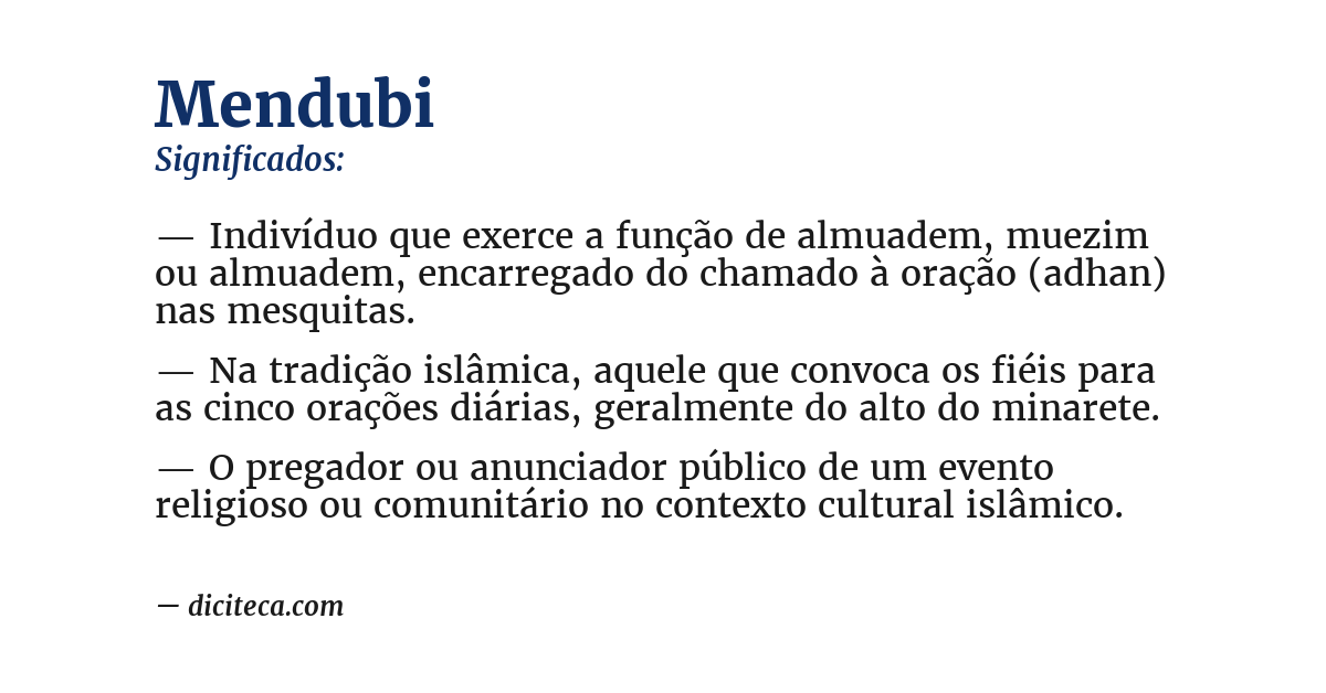 Significado de mendubi