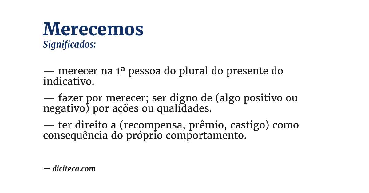 Significado de merecemos