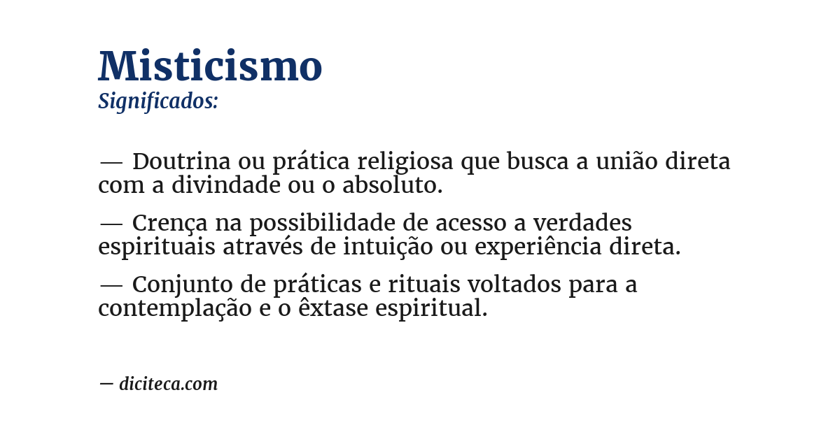 Significado de misticismo