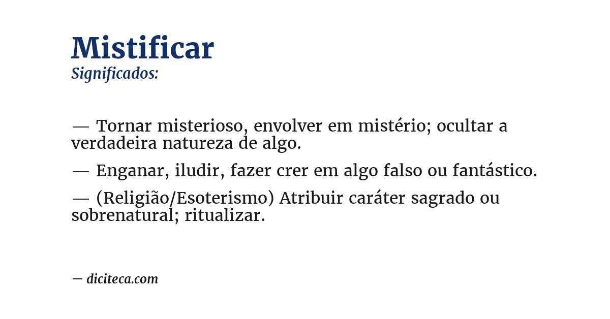 Significado de mistificar