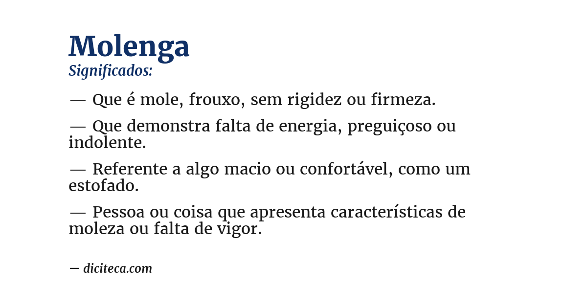 Significado de molenga