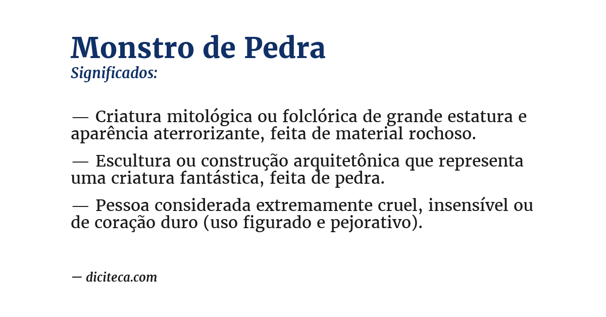 Significado de monstro de pedra