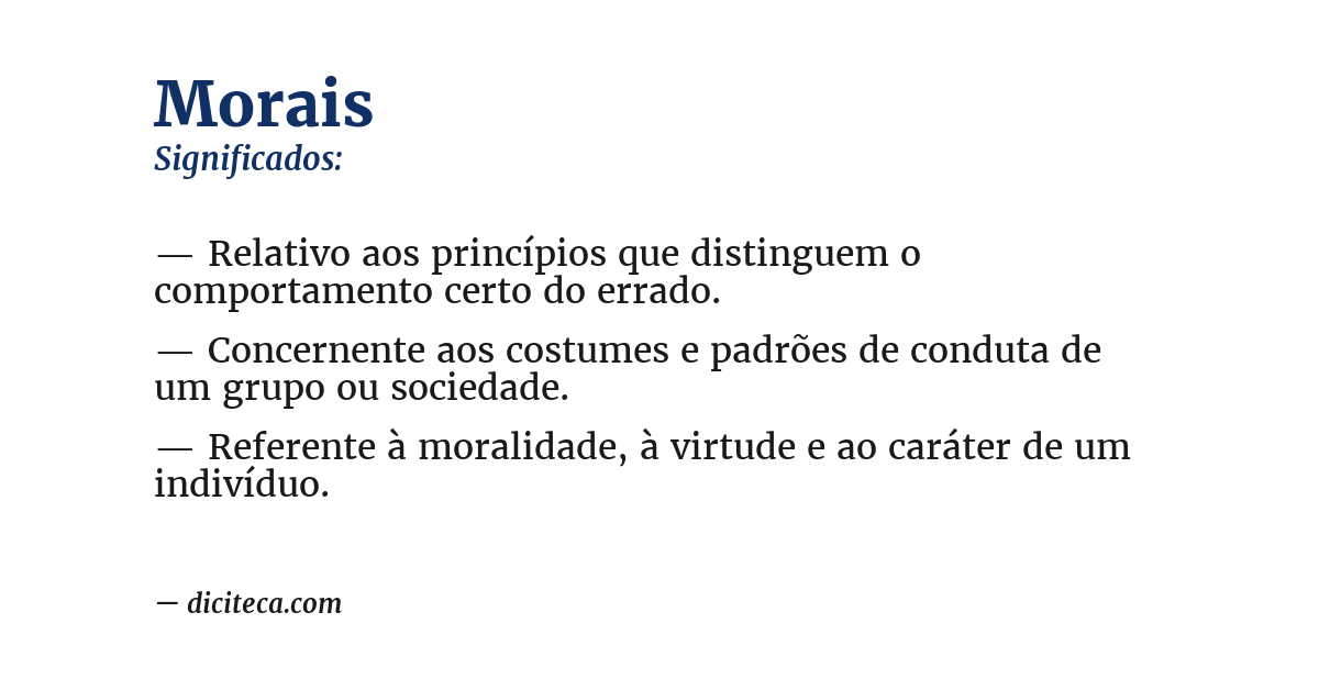 Significado de morais