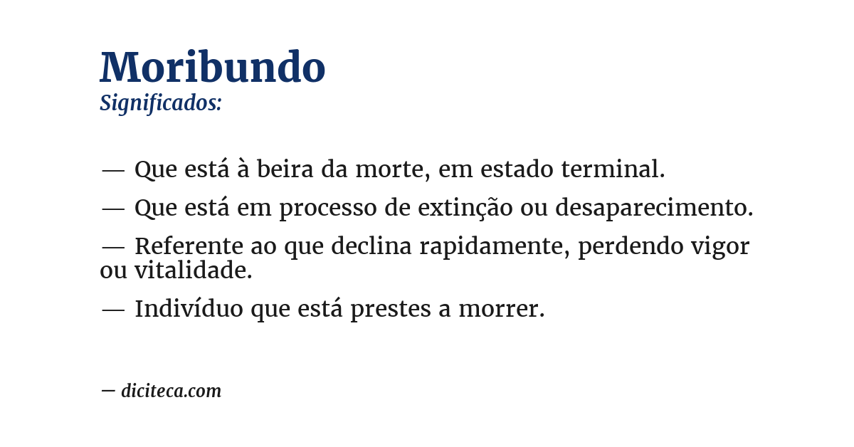 Significado de moribundo