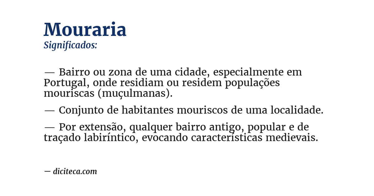 Significado de mouraria