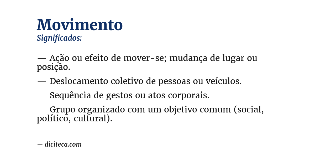 Significado de movimento