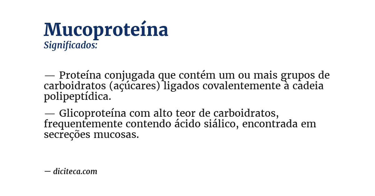 Significado de mucoproteína
