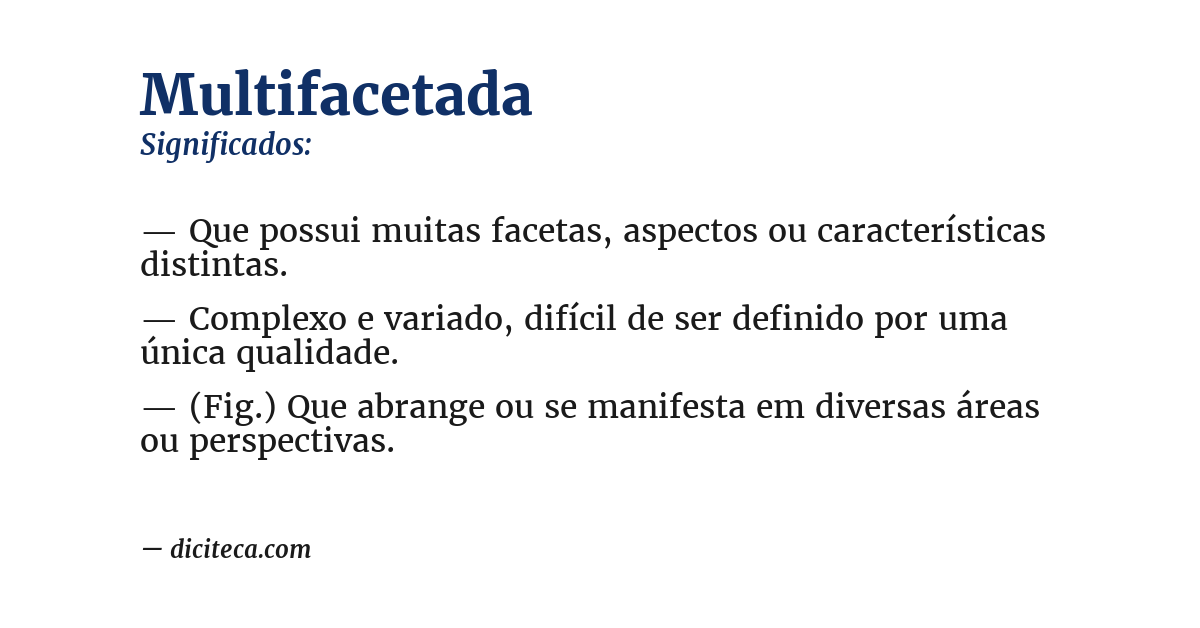 Significado de multifacetada