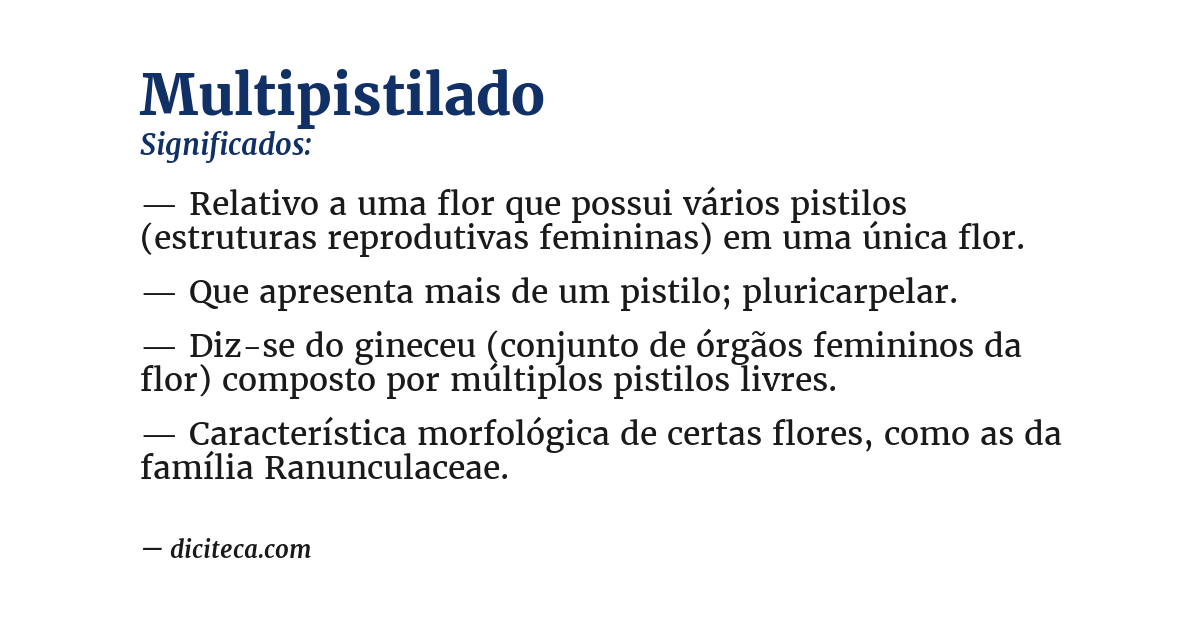 Significado de multipistilado