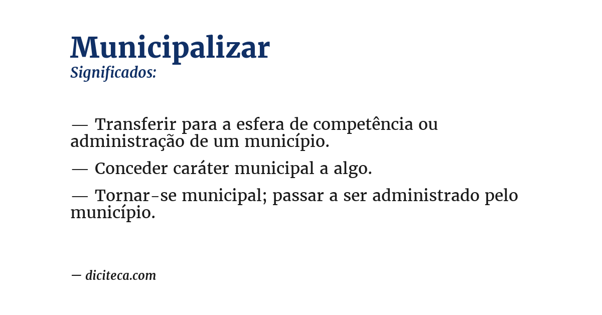 Significado de municipalizar
