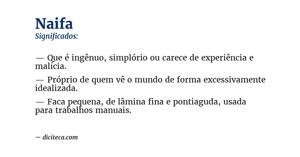 Significado de naifa