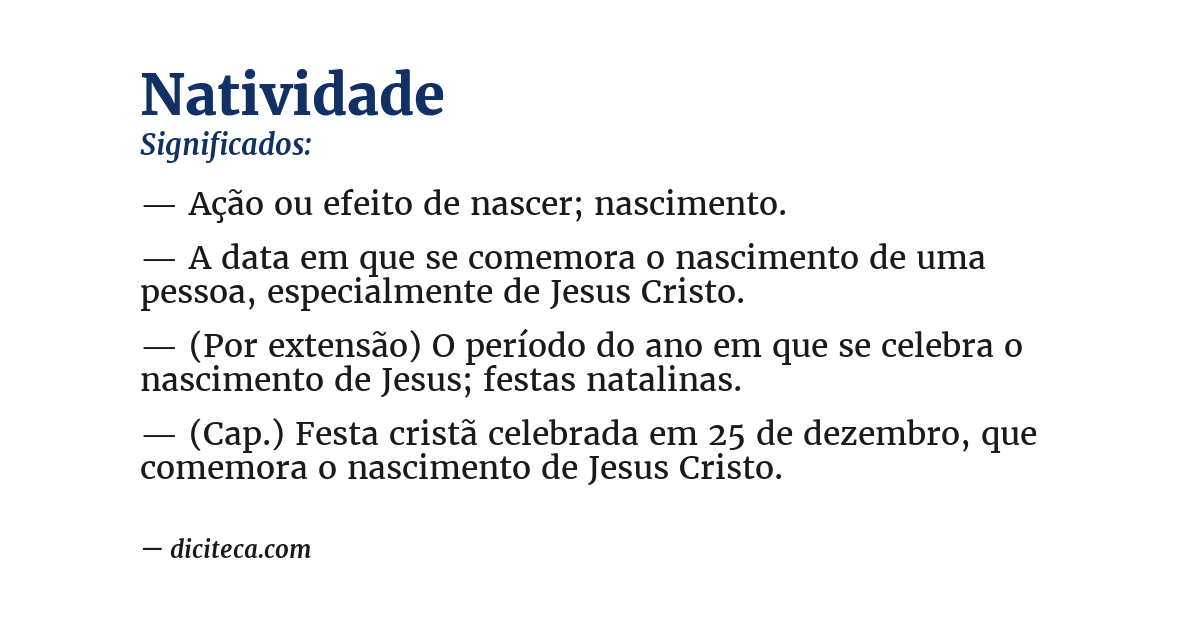 Significado de natividade
