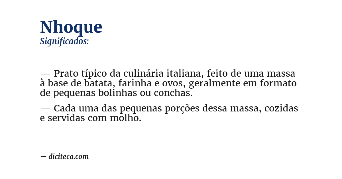Significado de nhoque