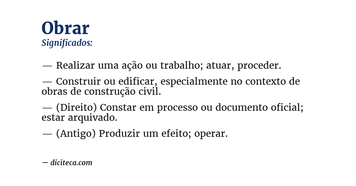 Significado de obrar
