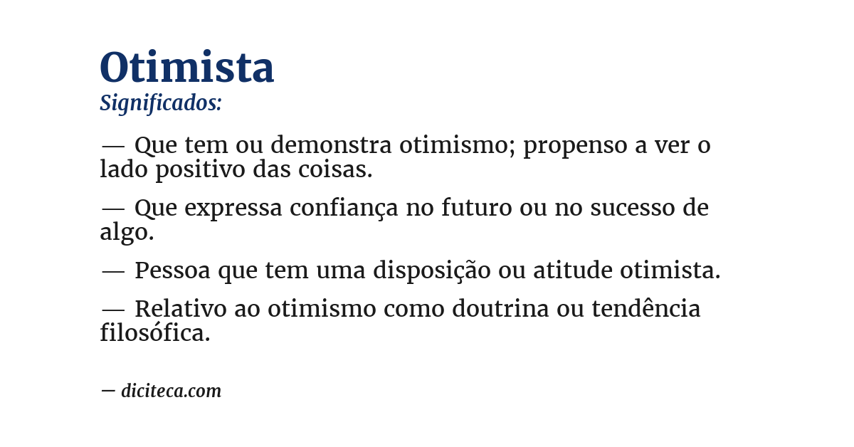 Significado de otimista