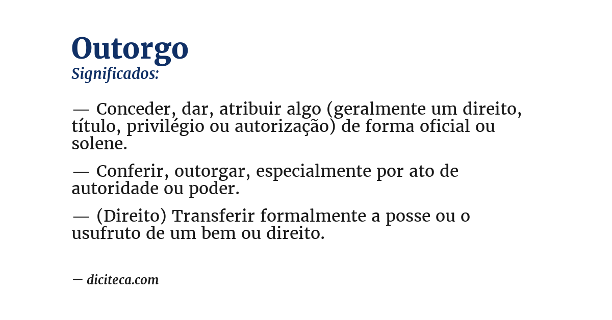 Significado de outorgo
