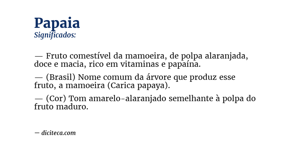 Significado de papaia