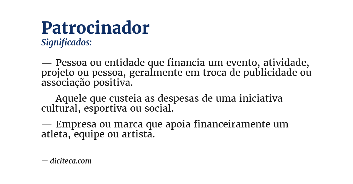 Significado de patrocinador
