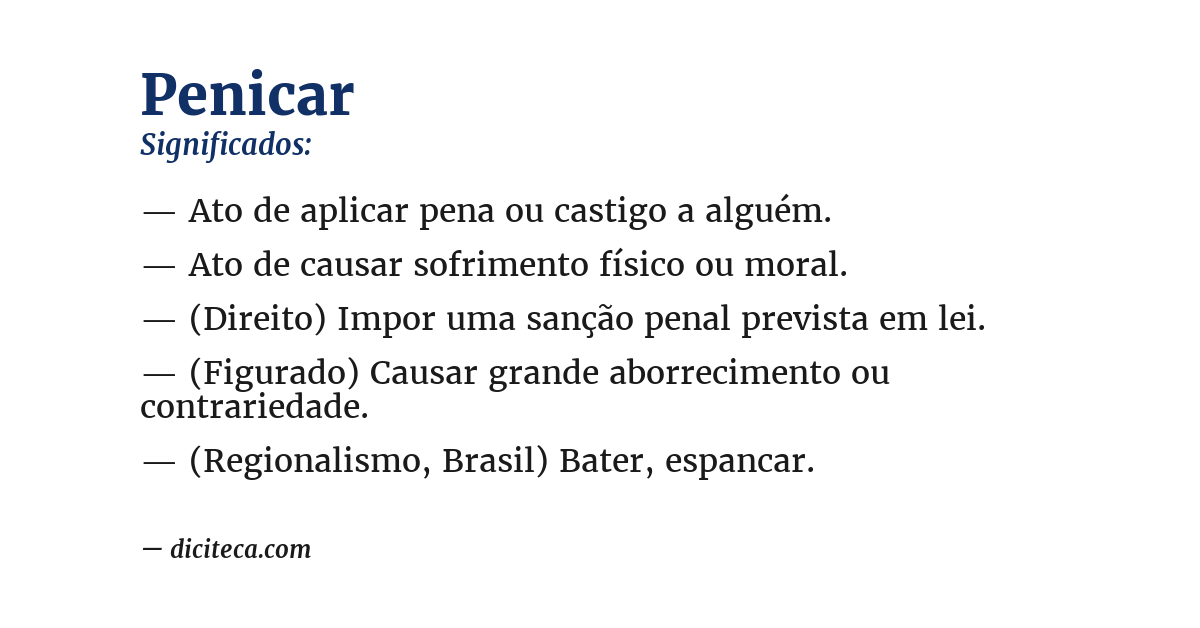 Significado de penicar