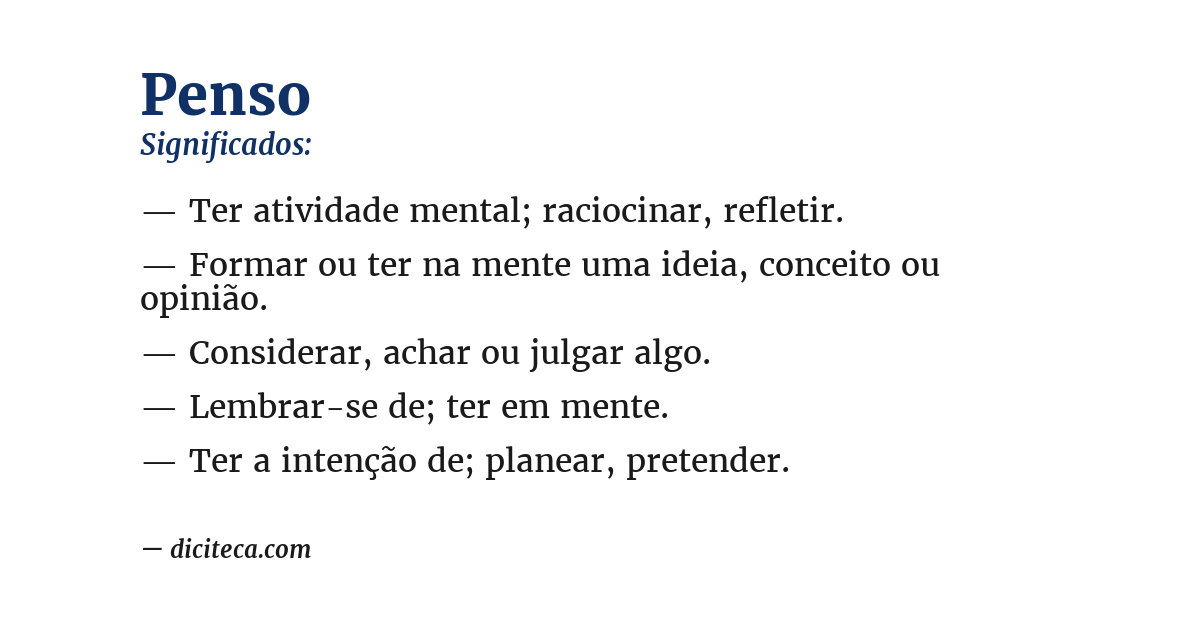 Significado de penso